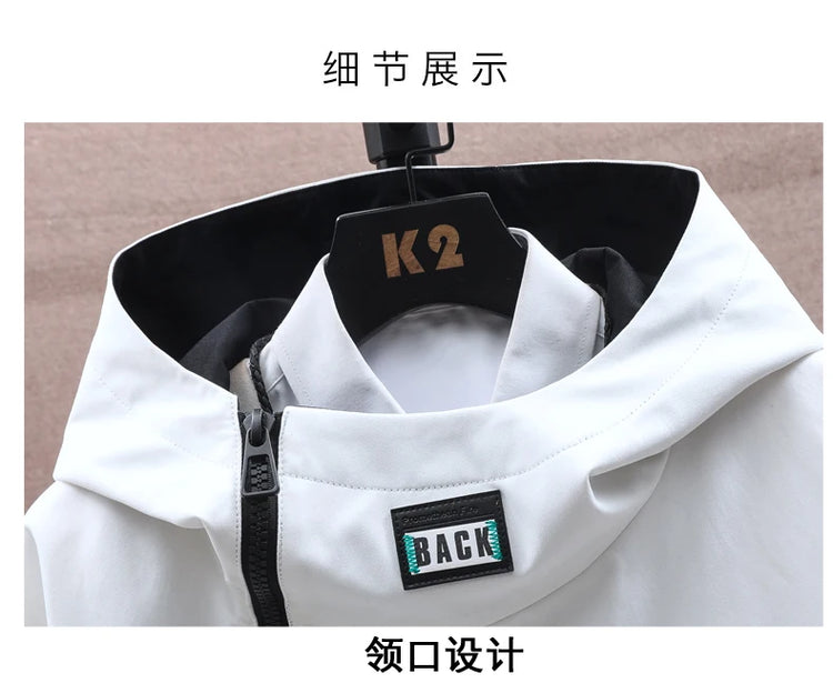 Autumn Men Tracksuit Casual Spring Sportswear Hooded patchwork Jackets Pants 2 Piece Sets Hip Hop Running Sports Suit