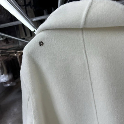 Scarf Collar 100%Wool Coat Women, Korean Fashion Elegant Outerwear, Loose Autumn Winter Jacket