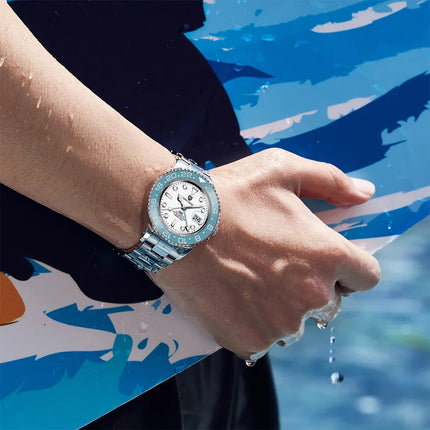 TOP PAGANI DESIGN PD1662 GMT Orologio meccanico automatico da uomo Cinturino in acciaio inossidabile Anello in ceramica blu Quadrante bianco Resistente all'acqua fino a 100 m Orologi da polso sportivi da uomo luminosi per uom