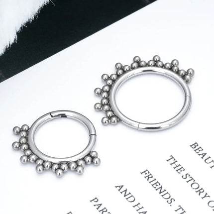 G23 Titanium Piercing Nose Ring Body Jewelry Hoop earings ASTM F136 Cartilage Tragus Diaphragm Titanium Hing PlatiNum
