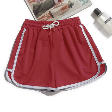1pcs Summer Women Casual Solid Shorts Girl Gym Workout Shorts Pants Ladies Mid Waisted Yoga Short Student  Loose Shorts S-3XL PlatiNum