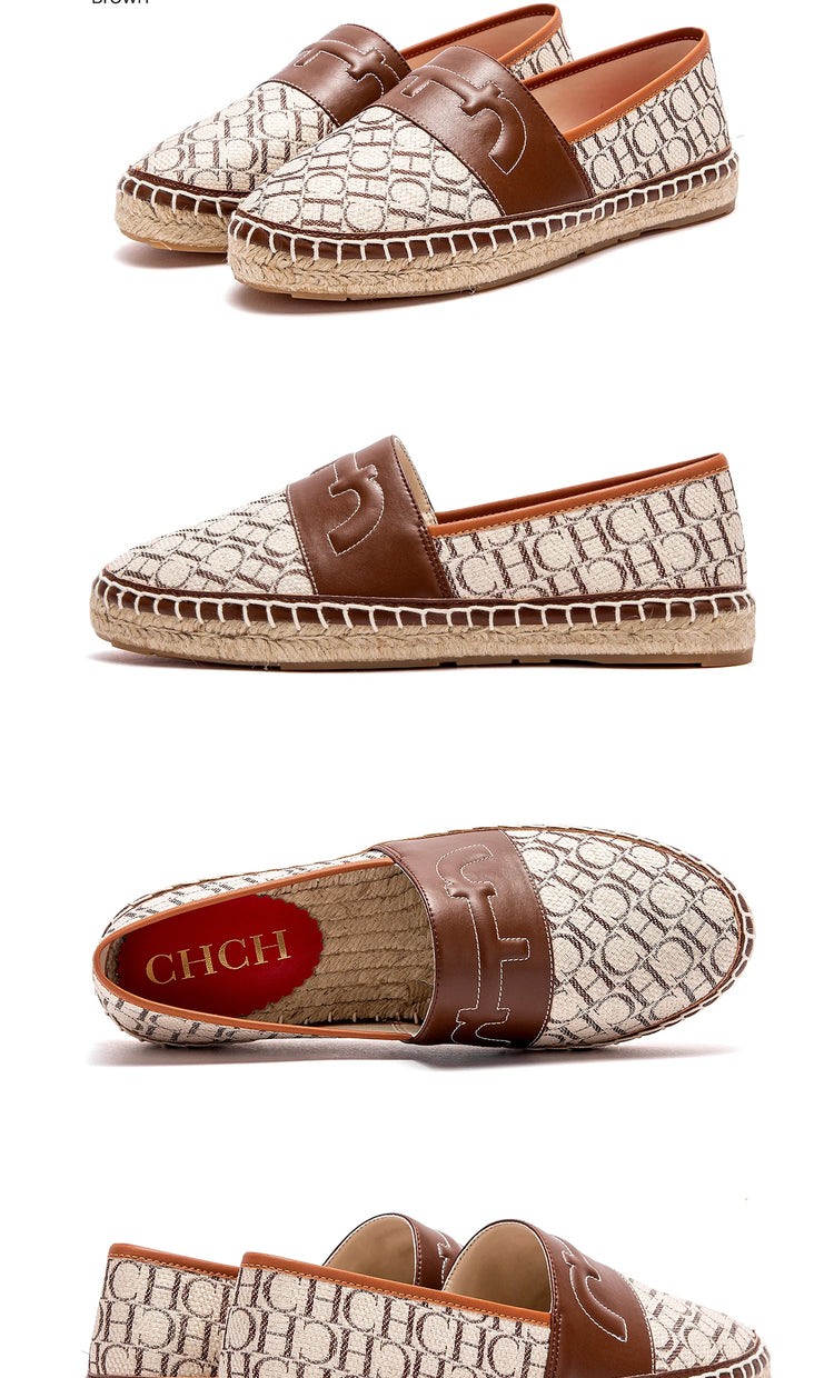 Retro Classic Style New Women's Flat Shoes Letter Print Design Women's Casual Fisherman Shoes Fashionable and Versatile