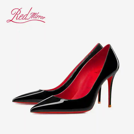 Tacchi da donna Colore nudo Tacco alto elegante da donna Scarpe nere di lusso donna 2025 Fondo rosso lucido Punta a punta Party Ladies Women platinumshop