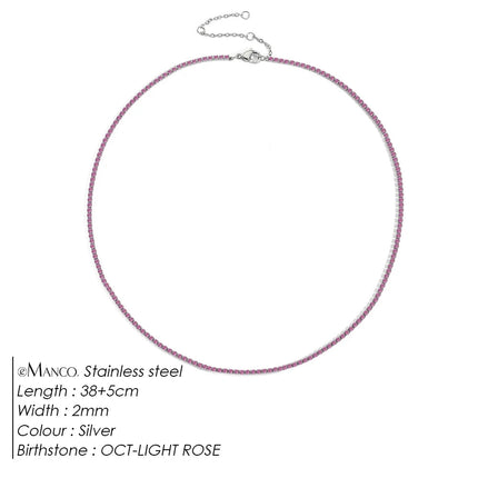 eManco Fashion Crystal High Quality Stainless Steel Gold Plated Necklace Ladies Charming Accessories Gifts Wholesale PlatiNum