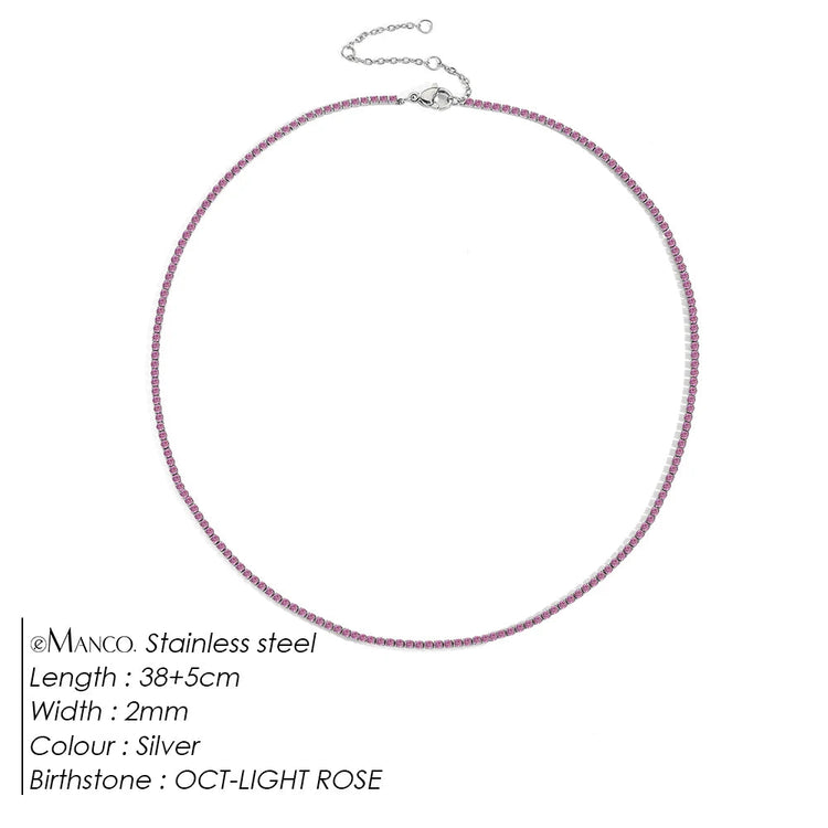 eManco Fashion Crystal High Quality Stainless Steel Gold Plated Necklace Ladies Charming Accessories Gifts Wholesale PlatiNum