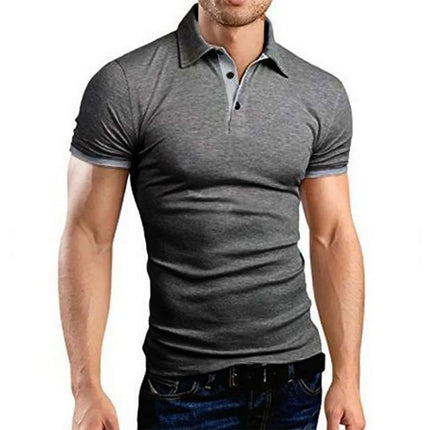 Polo da uomo manica corta Casual Slim Fit Color Blocking t-Shirt stile inglese Streetwear Polo per moda uomo