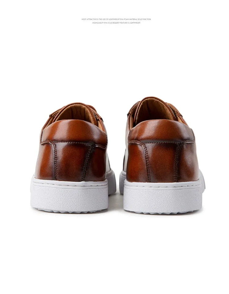 Plus Size 49 Trendy Men Leather Casual Shoes Soft Outdoor Sneakers Comfortable Lightweight Flat Shoes Classic Social Board Shoes