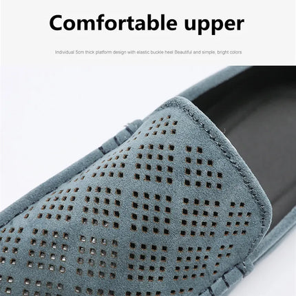 STRONGSHEN scarpe da uomo Casual Luxury Brand Slip on mocassini vuoti in pelle scamosciata mocassini da uomo estate traspirante scarpe da guida da uomo italiane