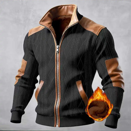 2026 New Winter and Autumn Men's Double-Layered Insulated Thick Hooded Coat, Comfortable Cardigan with Zipper Closure Jacket
