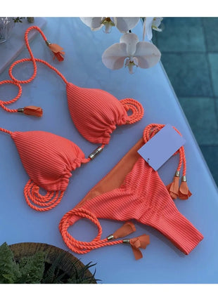 RUOTONSEPT Sexy Braiding rope Bandage Bikini Set Women's Swimsuit Two-piece Triangle Swimwear Bathing Suit Brazilian Biquinis platinumshop