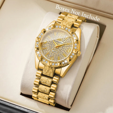 Orologi da donna con diamanti di lusso Orologio da polso al quarzo da donna con quadrante arabo alla moda Reloj Mujer Orologio da ragazza regalo (senza scatola) platinumshop