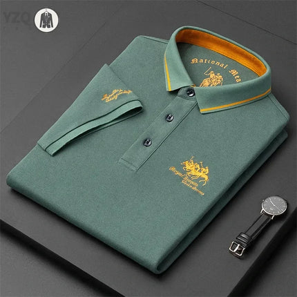 Men's Embroidered Short Sleeve Polo Shirt Casual Fashion Comfortable Summer Top