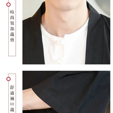 Camicie Kung Fu Stile Cinese, Abbigliamento Tradizionale Tai Chi, Completo Tang in Tinta Unita, Bluse Casual Comode in Cotone per Uomo