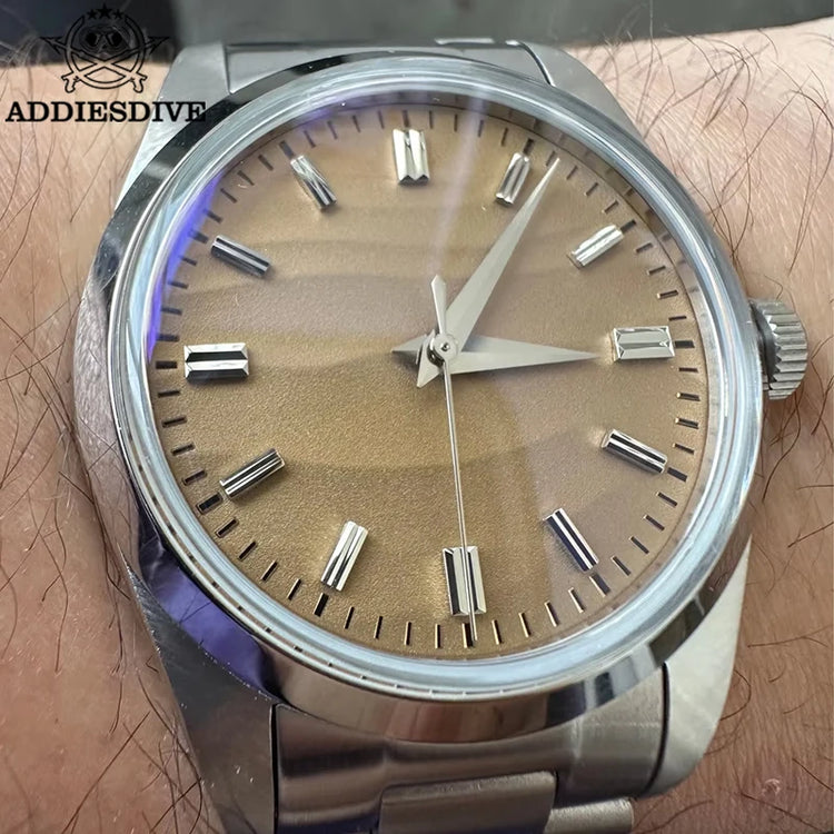 ADDIESDIVE 36mm Men Watch Without Logo AD2030 VH31 Quartz Watch 10Bar Waterproof 316L Stainless Steel Sand Dial Wristwatch New