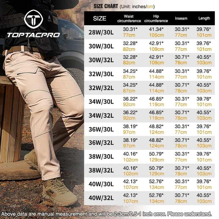 TOPTACPRO Men's Flex Ripstop Water-Resistant Lightweight Stretch Cargo Trousers for EDC Outdoor Work Hiking 8201