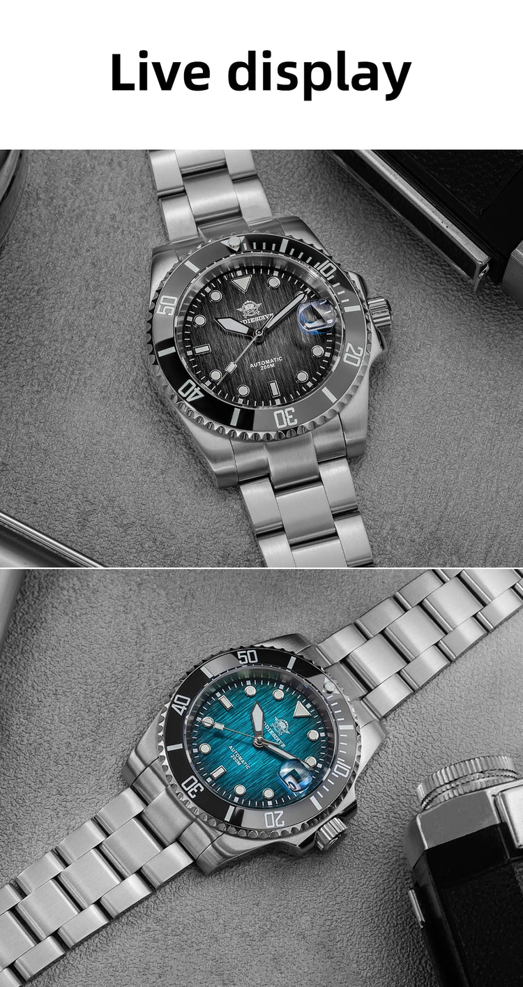 ADDIESDIVE Dive Watch Men NH35A Automatic 200M Waterproof Sapphire Crystal Ceramic Bezel Luminous Steel Wristwatch AD2078