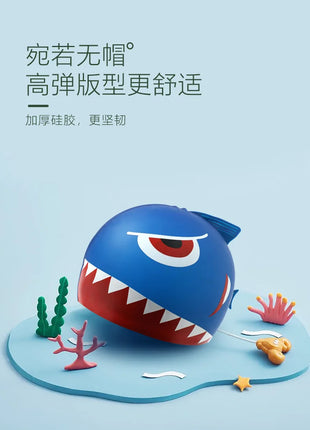 Cuffia da nuoto per bambini con dinosauro simpatico cartone animato Cuffia da nuoto per ragazzi e ragazze Cuffia da nuoto per bambini impermeabile ad alta elasticità in silicone morbido