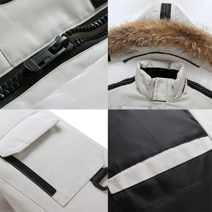 90% White Duck Down Removable Cap Men's Thermal Down Jacket Thick Puffer Jacket Men Coat High Quality Overcoat Winter Parka Men