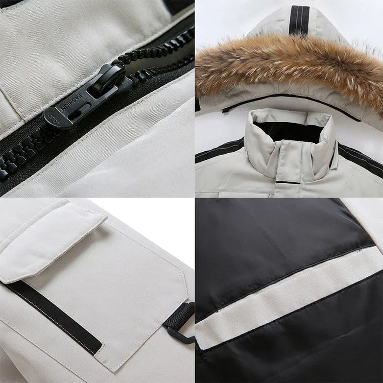 90% White Duck Down Removable Cap Men's Thermal Down Jacket Thick Puffer Jacket Men Coat High Quality Overcoat Winter Parka Men