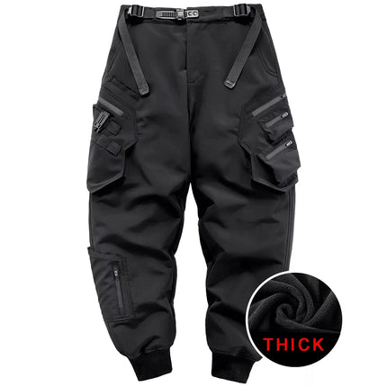 2024 Winter Warm Tactical Pants Men Fashion Functional Multi Pockets Cargo Trousers Hip Hop Streetwear Joggers Pant Techwear