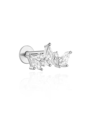 Orecchini con polsini piatti filettati con nappa tempestata di diamanti di nuovo stile, accessori per orecchie in stile europeo e americano. platinumshop