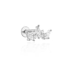 Orecchini con polsini piatti filettati con nappa tempestata di diamanti di nuovo stile, accessori per orecchie in stile europeo e americano. platinumshop