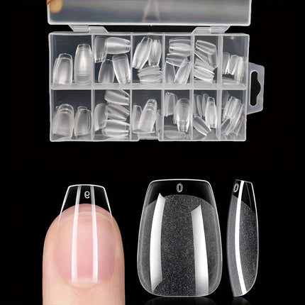 120Pcs Full Cover Press On Nail Tips Stiletto Almond Square Coffin French False Fake Soak Off Gel Nail Extension Tips Capsule Nail Tips