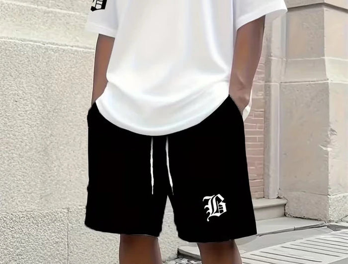 2026 Primavera/Estate Nuovo Top a maniche corte da uomo semplice e casual e pantaloncini casual, set primavera/estate da uomo casual da strada 2 pezzi platinumshop
