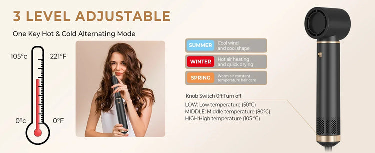 1000W Hair Dryer 5 in 1 Electric Comb Negative Ion Straightener Comb Curling Iron Detachable Multifunctional Heating Brush Hair Dryer