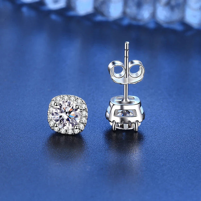 D VVS1 Pass Diamond Tester Moissanite Stud Earrings For Women 100% Real 925 Sterling Silver 2 GRA Certificates Moissanita PlatiNum