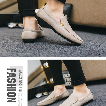 Scarpe casual da uomo in tela slip on mocassini alla moda per uomo abito di lusso scarpe da guida appartamenti formali per feste di matrimonio taglie forti
