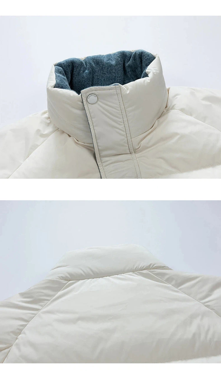 2025 Autumn and Winter New Down Jacket Fashionable Thickened Short Hooded Bakery Jacket for Men