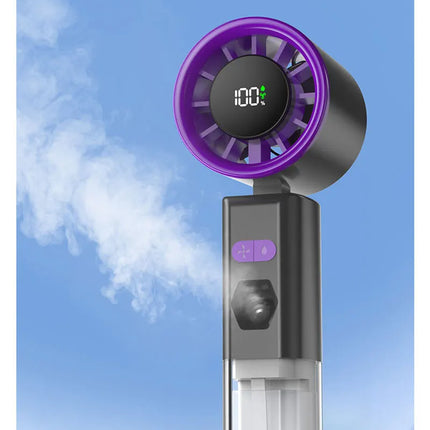 Ventilatore Portatile a Spruzzo con Vento Forte e Nebulizzatore d'Acqua, Ventilatore Portatile Silenzioso con Nebulizzazione, Ventilatore Pieghevole Ricaricabile USB di Piccole Dimensioni