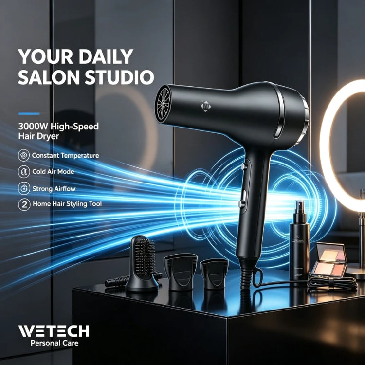 Professional 3000W Hair Dryer AC100-240V Constant Temperature Cold Air Blow Dryer With 2 Concentrator Nozzles Salon Home Hair Styling Tool