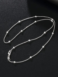 Charm 925 Sterling Silver 16-24 Inches Fine Sweater Bead Chain Women Necklace For Fashion Temperament Jewelry Party Wedding