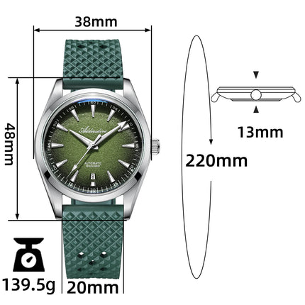 ADDIESDIVE Mechanical Men's Watch Classic Luxury Watch Super Bright Bubble Glass 100M Waterproof Men's Watch Gift
