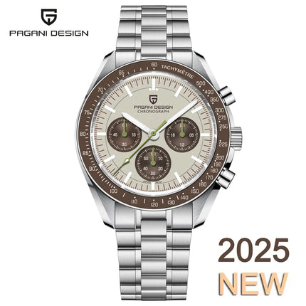 Nuovo Orologio da Uomo PAGANI DESIGN Moon 2026, Orologio al Quarzo di Lusso Dorato per Uomo, Cronografo Sportivo Impermeabile Luminoso con Vetro Zaffiro AR, Lunetta in Ceramica, Acciaio Inossidabile, Regalo per Uomo