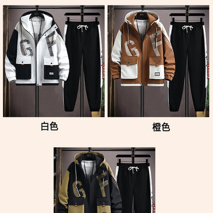 2025 Spring Casual Jackets Sportswear+Pants Men's Sets Korean Style 2 Piece Sets Men Streetwear Fitness Male Tracksuit
