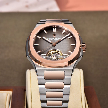 PAGANI DESIGN Nuovo Orologio Meccanico Automatico da Uomo con Tourbillon, Movimento Giapponese, Doppia Texture, Orologio di Lusso in Acciaio 316L con Vetro Zaffiro