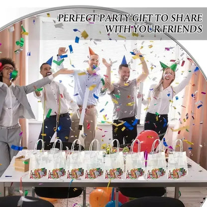 10/20Pcs Transparent Gift Bag with Handle Wedding Birthday Party Candy Gift Packaging Reusable Tote Bag Christmas Baby Shower - PlatiNum