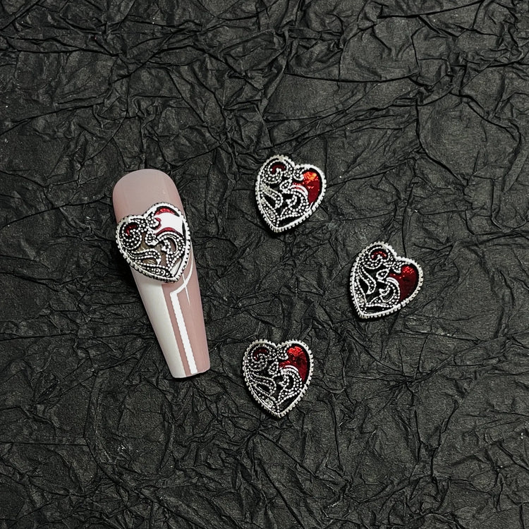 20PCS Alloy Dark Gothic Style Cross Skull Nail Art Decoration Punk Spider Web Coffin Nail Charm Accessories for DIY Crafts