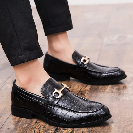 Scarpe Casual in Pelle da Uomo, Mocassini di Design con Fibbia Metallica, Scarpe Eleganti da Uomo per Affari, Nuove Scarpe di Lusso in Pelle