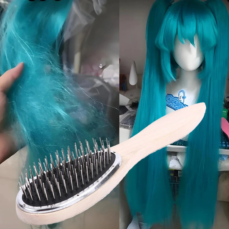 Professional Detangling Steel Comb - Anti-Static Wig Brush for Hair Extensions Styling Training Tool 2028