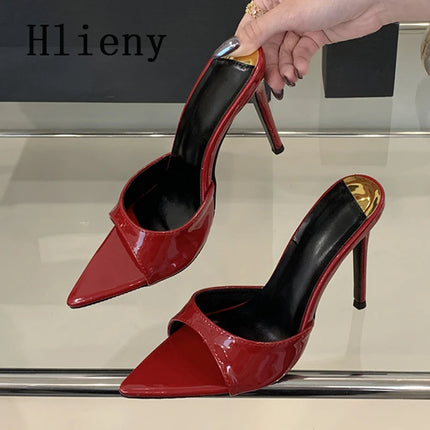 Hlieny 2026 Summer Fashion Stiletto Heels Women's Pointed Slippers Banquet Dress Sandals Party Wedding Mule Presentations Game Manufacturers Shoes