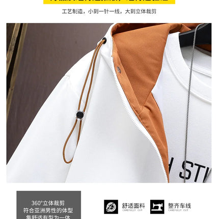 Casual Men's Hooded Jacket 2025 Spring Autumn New Product Thin Coat Top Windbreaker Street Wear Men's Coat