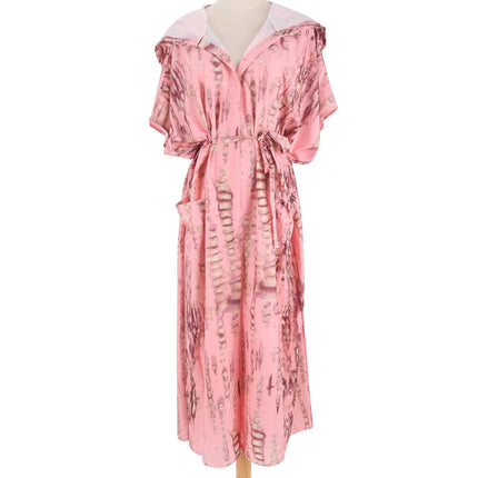 Costume da bagno donna copricostume lungo Kimono da spiaggia orlo curvo allentato aperto davanti Tie Dye abbigliamento da spiaggia platinumshop