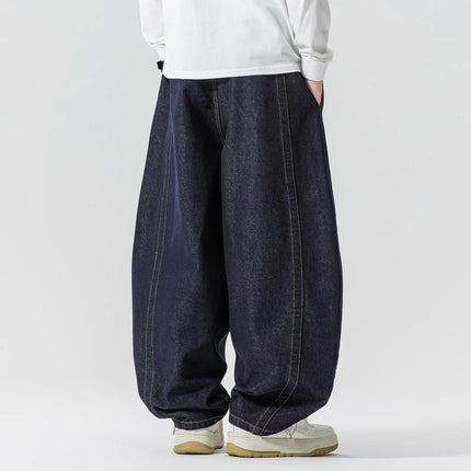 Jeans Dritti da Uomo Primavera Autunno Stile Retrò Casual High Street Gamba Larga Pantaloni in Denim Uomo Hip Hop Oversize Streetwear