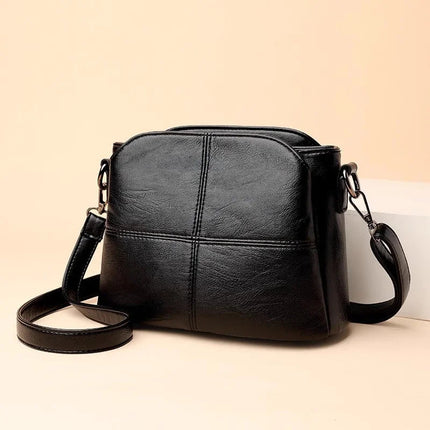 Women's Bags Retro Design Crossbody Bag Trend Quality PU Leather Bucket Shoulder Bags Small Handbags for Women PlatiNum