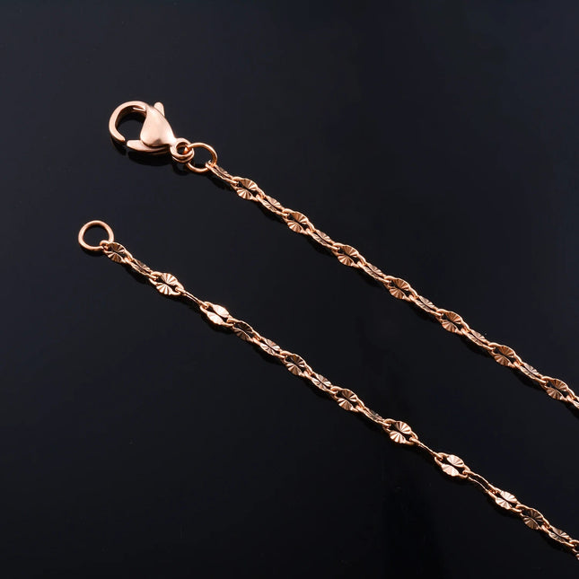 Yadreva Catena con labbra in rilievo Collana sottile in acciaio inossidabile da 2,5 mm Accessori per gioielli impermeabili con maglie fatte a mano PlatiNum