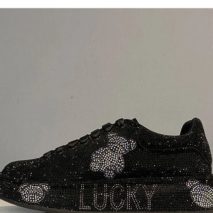 Luxury Fashion New Designer Men's Charm Rhinestone All Match Platform Causal Shoes Male Flats Moccasins Walking Sneakers Zapatos